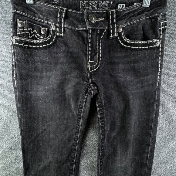 Miss Me Women Irene Skinny Jeans Gray Black Size 28x33.5 Denim Cotton Urban - Picture 1 of 16